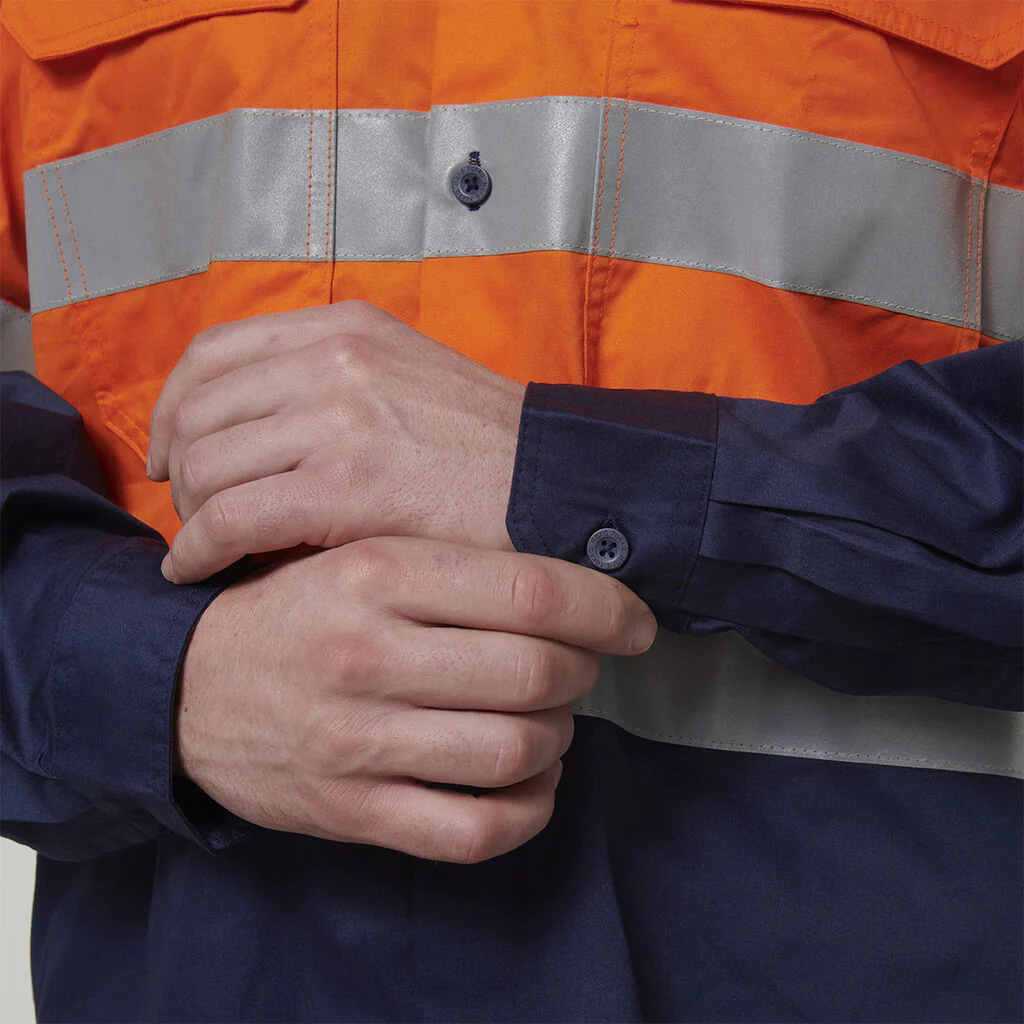 Hard Yakka Core Hi-Vis Long Sleeve 2 Tone Taped Vented Cotton Shirt (Y07940) - Image 10