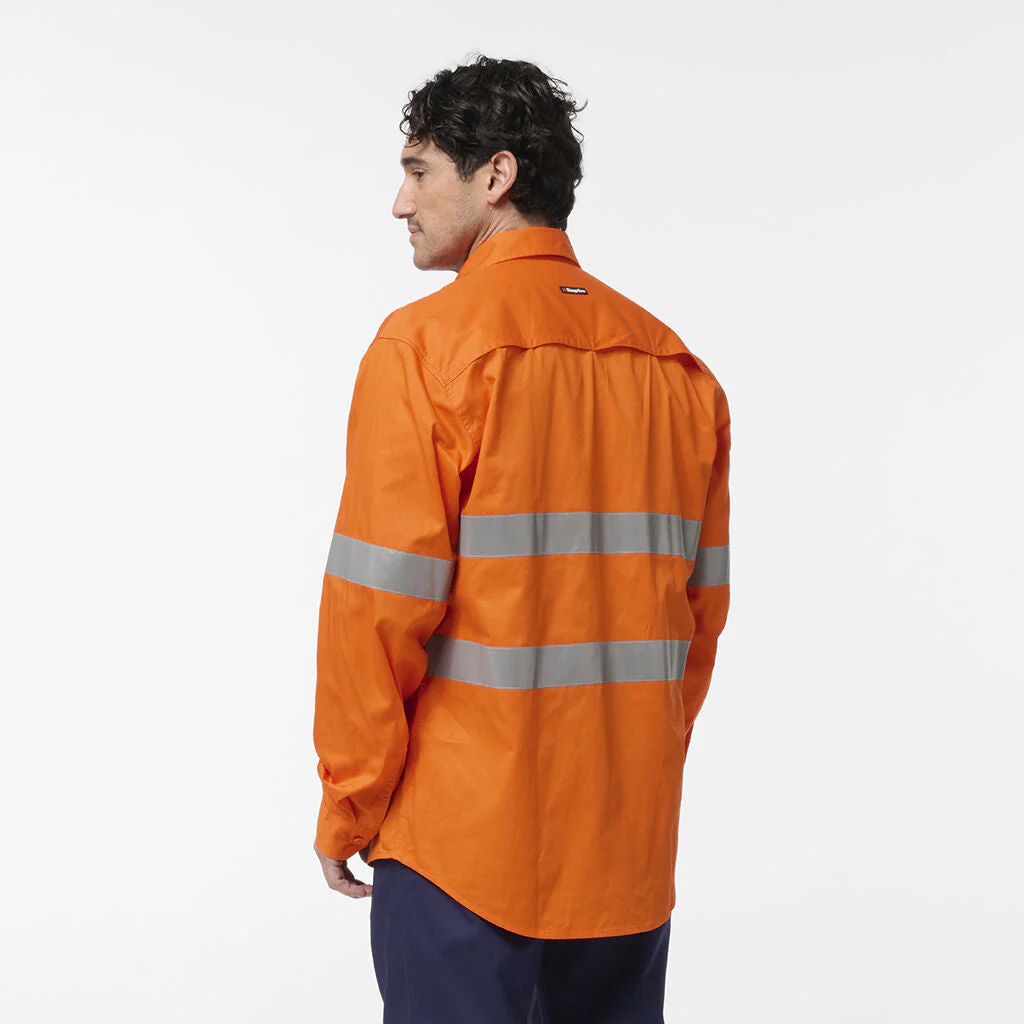 King Gee Originals Hi Vis Vented Taped Long Sleeve Shirt (K54932) - Image 3