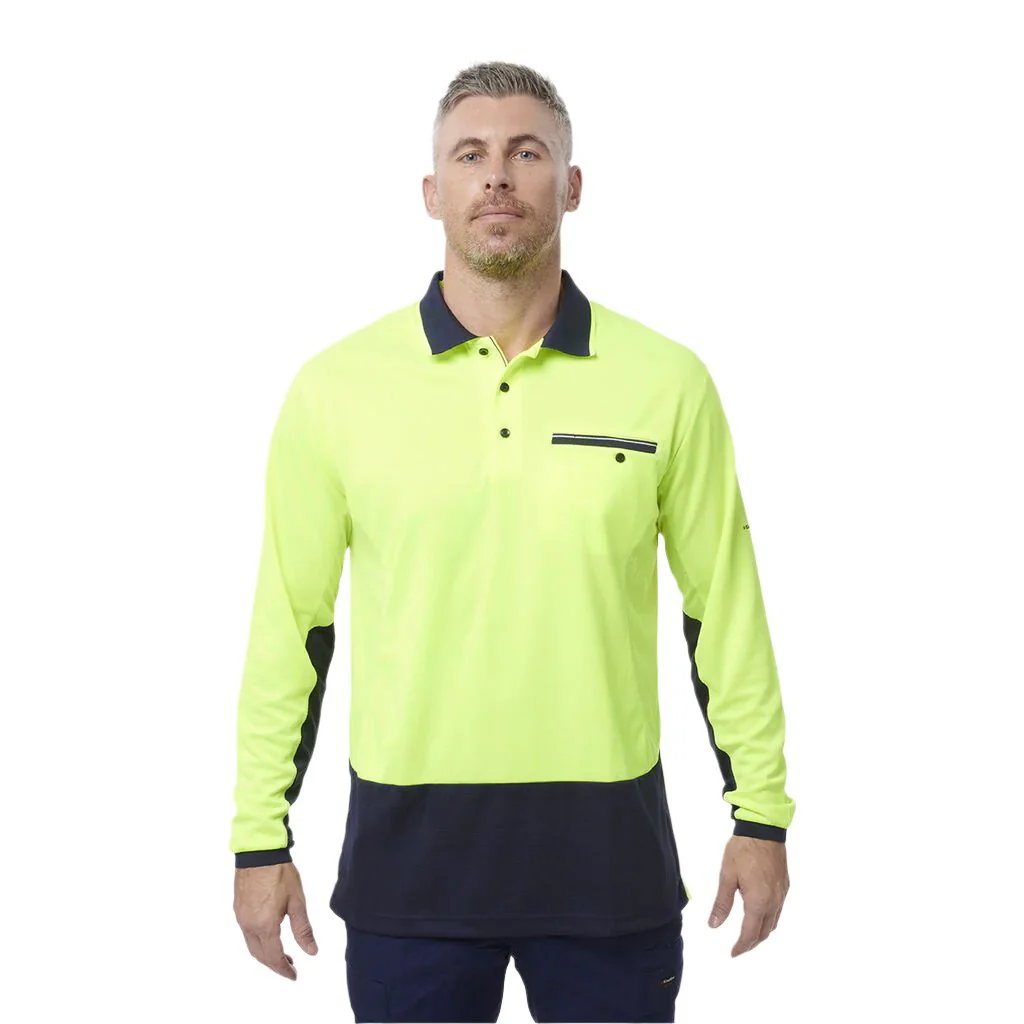 King Gee Workcool Hyperfreeze Hi-Vis Lightweight Long Sleeve Polo (K54840) - Image 6